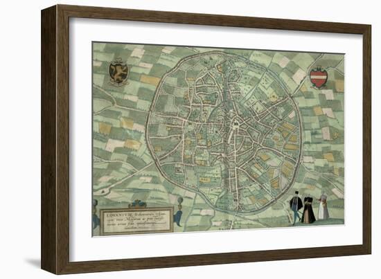 Map of Louvain, from Civitates Orbis Terrarum by Georg Braun-Joris Hoefnagel-Framed Giclee Print