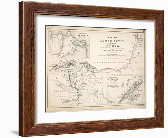 Map of Lower Egypt and Part of Syria, Published by William Blackwood and Sons, Edinburgh and…-Alexander Keith Johnston-Framed Giclee Print