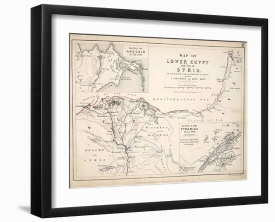 Map of Lower Egypt and Part of Syria, Published by William Blackwood and Sons, Edinburgh and…-Alexander Keith Johnston-Framed Giclee Print