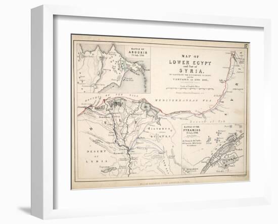 Map of Lower Egypt and Part of Syria, Published by William Blackwood and Sons, Edinburgh and…-Alexander Keith Johnston-Framed Giclee Print