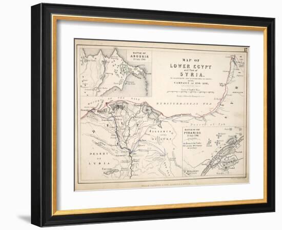 Map of Lower Egypt and Part of Syria, Published by William Blackwood and Sons, Edinburgh and…-Alexander Keith Johnston-Framed Giclee Print