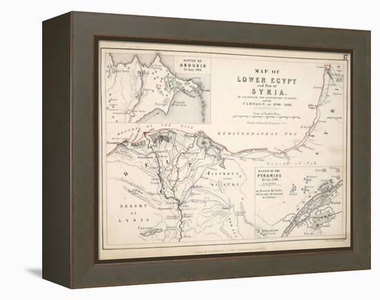 Map of Lower Egypt and Part of Syria, Published by William Blackwood and Sons, Edinburgh and…-Alexander Keith Johnston-Framed Premier Image Canvas