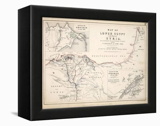 Map of Lower Egypt and Part of Syria, Published by William Blackwood and Sons, Edinburgh and…-Alexander Keith Johnston-Framed Premier Image Canvas