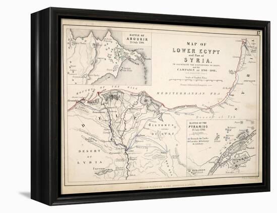 Map of Lower Egypt and Part of Syria, Published by William Blackwood and Sons, Edinburgh and…-Alexander Keith Johnston-Framed Premier Image Canvas