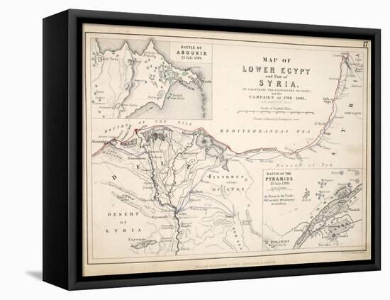 Map of Lower Egypt and Part of Syria, Published by William Blackwood and Sons, Edinburgh and…-Alexander Keith Johnston-Framed Premier Image Canvas
