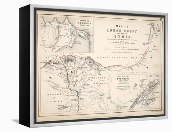 Map of Lower Egypt and Part of Syria, Published by William Blackwood and Sons, Edinburgh and…-Alexander Keith Johnston-Framed Premier Image Canvas