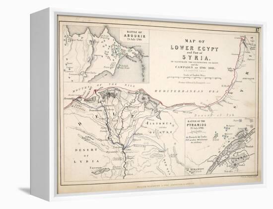 Map of Lower Egypt and Part of Syria, Published by William Blackwood and Sons, Edinburgh and…-Alexander Keith Johnston-Framed Premier Image Canvas