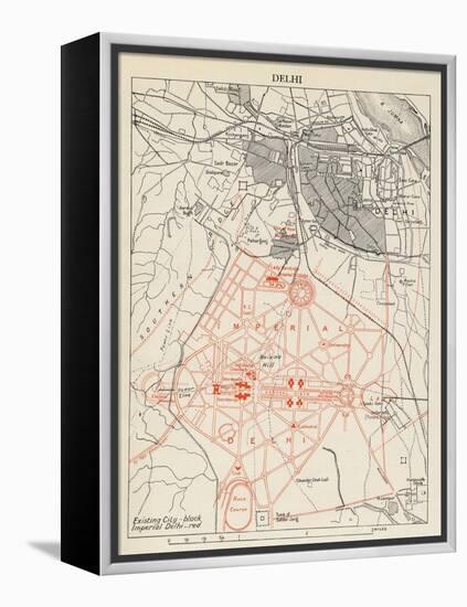 Map of Lutyens' projected Imperial Delhi, 1910-12-null-Framed Premier Image Canvas