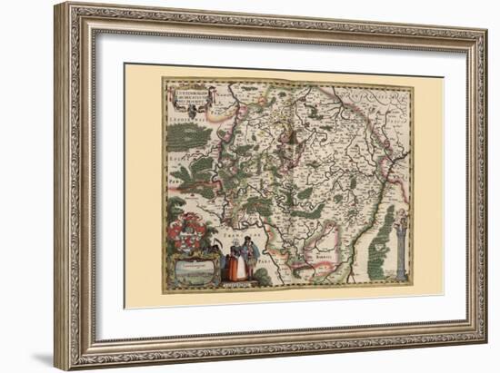 Map of Luxembourg-Pieter Van der Keere-Framed Art Print