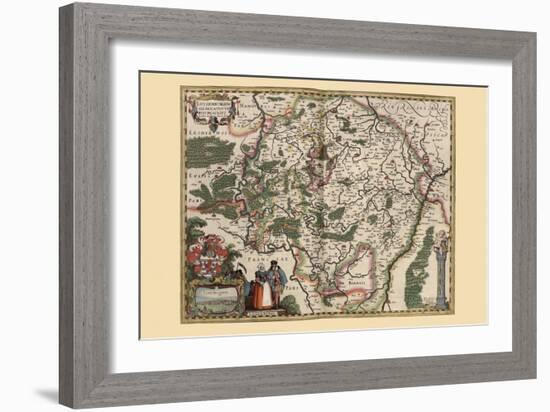 Map of Luxembourg-Pieter Van der Keere-Framed Art Print