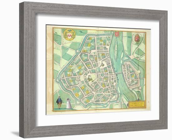 Map of Maastricht, from 'Civitates Orbis Terrarum' by Georg Braun-Joris Hoefnagel-Framed Giclee Print