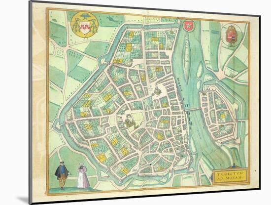 Map of Maastricht, from 'Civitates Orbis Terrarum' by Georg Braun-Joris Hoefnagel-Mounted Giclee Print