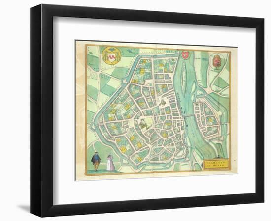 Map of Maastricht, from 'Civitates Orbis Terrarum' by Georg Braun-Joris Hoefnagel-Framed Giclee Print