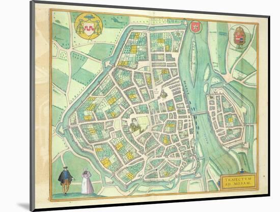 Map of Maastricht, from 'Civitates Orbis Terrarum' by Georg Braun-Joris Hoefnagel-Mounted Giclee Print