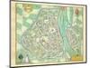 Map of Maastricht, from 'Civitates Orbis Terrarum' by Georg Braun-Joris Hoefnagel-Mounted Giclee Print