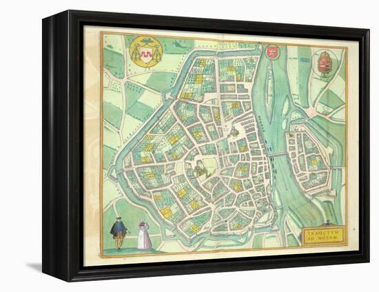 Map of Maastricht, from 'Civitates Orbis Terrarum' by Georg Braun-Joris Hoefnagel-Framed Premier Image Canvas