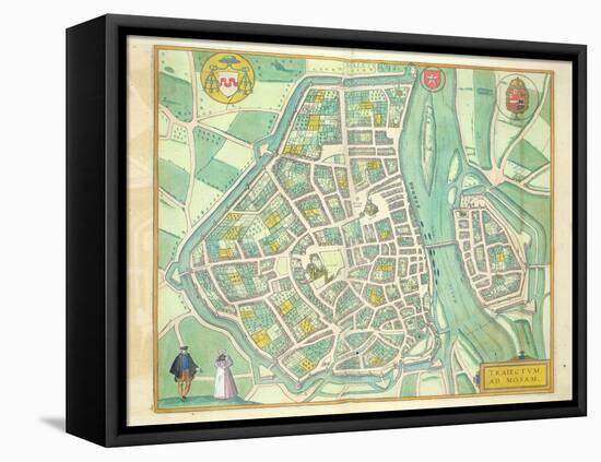 Map of Maastricht, from 'Civitates Orbis Terrarum' by Georg Braun-Joris Hoefnagel-Framed Premier Image Canvas