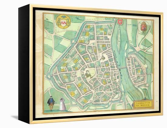 Map of Maastricht, from 'Civitates Orbis Terrarum' by Georg Braun-Joris Hoefnagel-Framed Premier Image Canvas