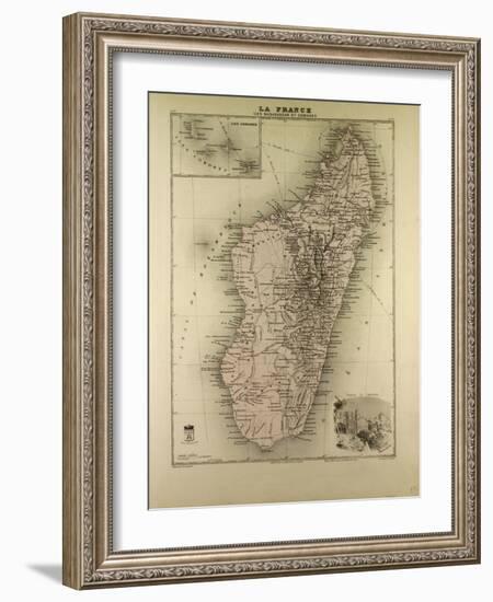 Map of Madagascar and Comoros 1896-null-Framed Giclee Print