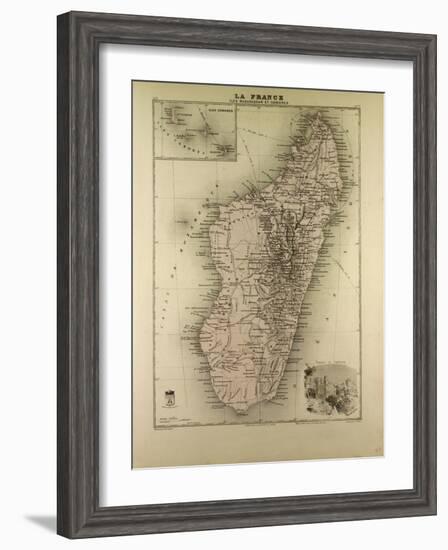 Map of Madagascar and Comoros 1896-null-Framed Giclee Print