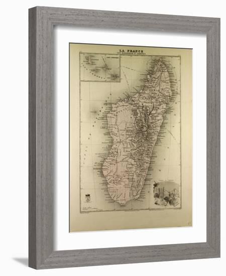 Map of Madagascar and Comoros 1896-null-Framed Giclee Print