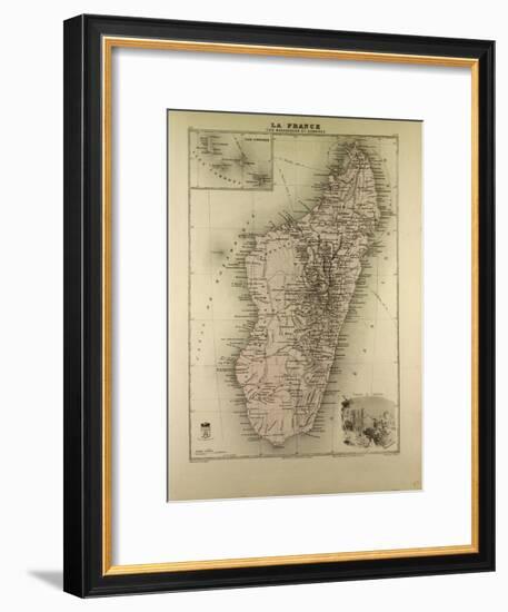 Map of Madagascar and Comoros 1896-null-Framed Giclee Print