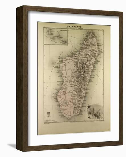 Map of Madagascar and Comoros 1896-null-Framed Giclee Print