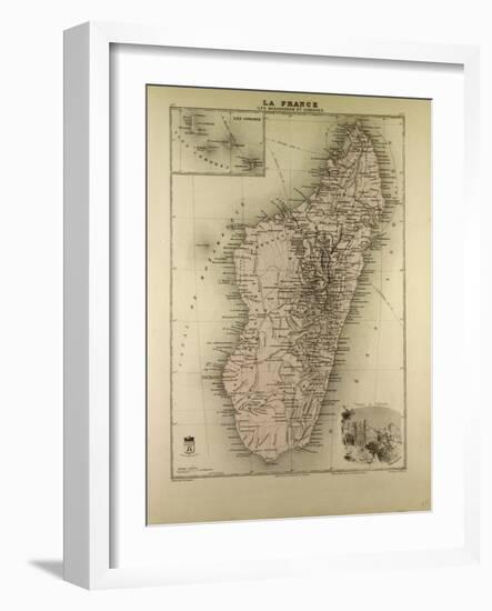 Map of Madagascar and Comoros 1896-null-Framed Giclee Print