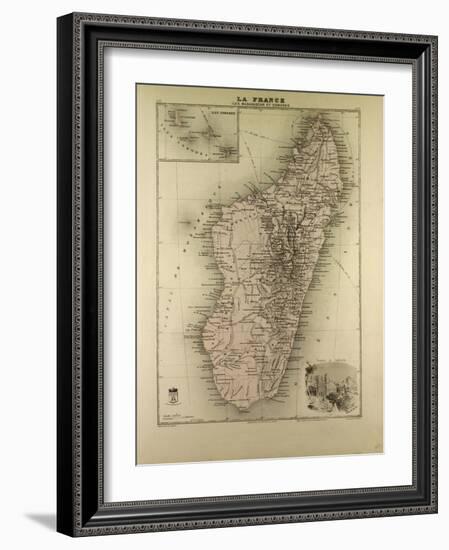 Map of Madagascar and Comoros 1896-null-Framed Giclee Print