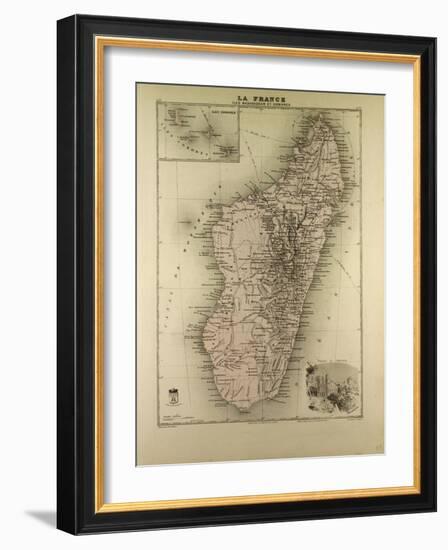 Map of Madagascar and Comoros 1896-null-Framed Giclee Print