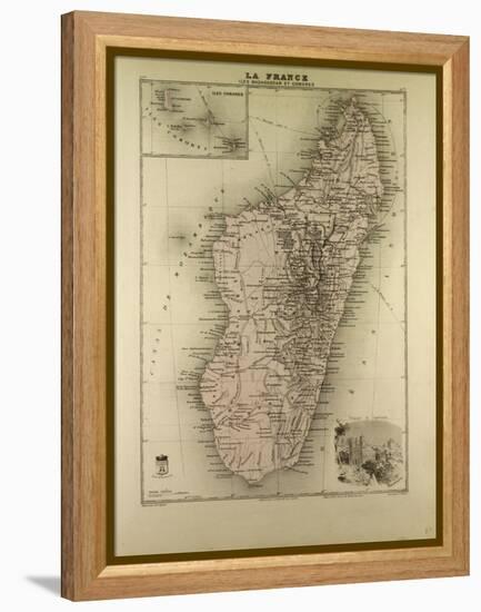 Map of Madagascar and Comoros 1896-null-Framed Premier Image Canvas