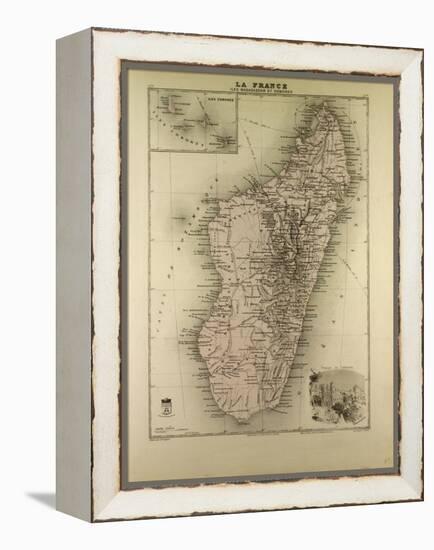 Map of Madagascar and Comoros 1896-null-Framed Premier Image Canvas