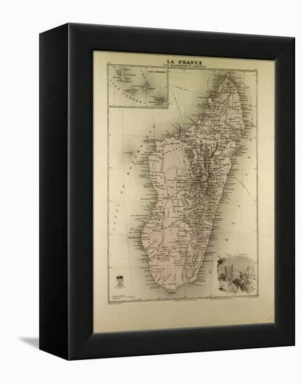 Map of Madagascar and Comoros 1896-null-Framed Premier Image Canvas