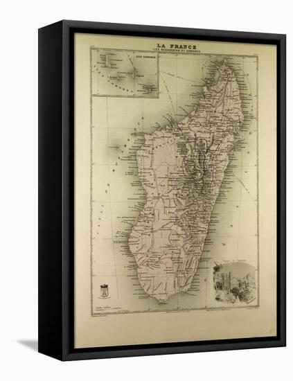 Map of Madagascar and Comoros 1896-null-Framed Premier Image Canvas