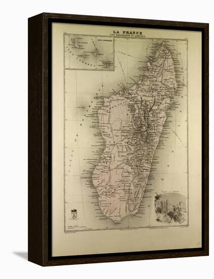 Map of Madagascar and Comoros 1896-null-Framed Premier Image Canvas