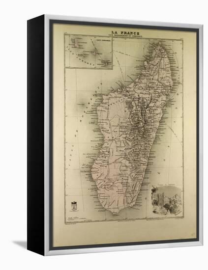 Map of Madagascar and Comoros 1896-null-Framed Premier Image Canvas