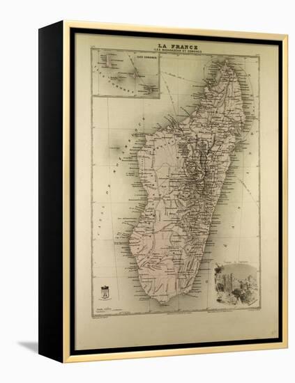 Map of Madagascar and Comoros 1896-null-Framed Premier Image Canvas