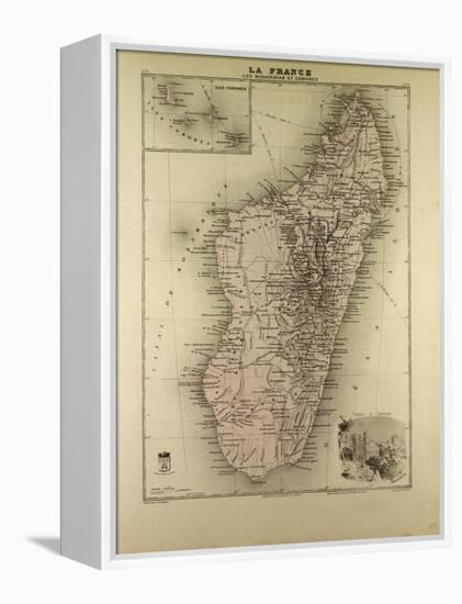 Map of Madagascar and Comoros 1896-null-Framed Premier Image Canvas