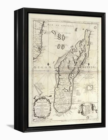 Map of Madagascar Island-Vincenzo Coronelli-Framed Premier Image Canvas