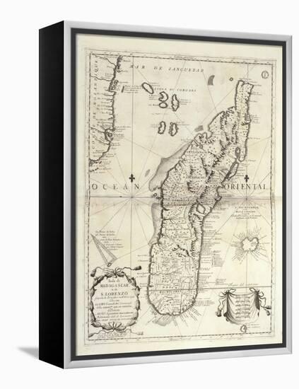Map of Madagascar Island-Vincenzo Coronelli-Framed Premier Image Canvas