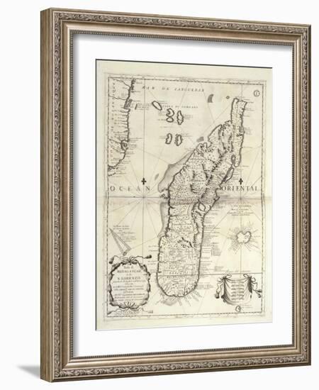 Map of Madagascar Island-Vincenzo Coronelli-Framed Giclee Print