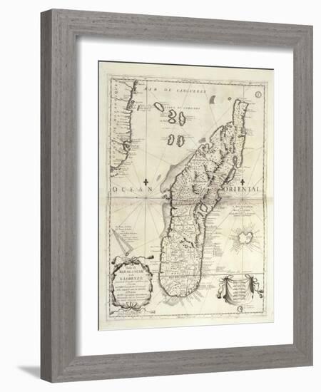 Map of Madagascar Island-Vincenzo Coronelli-Framed Giclee Print