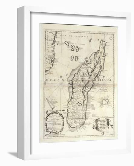 Map of Madagascar Island-Vincenzo Coronelli-Framed Giclee Print