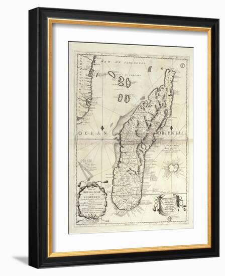 Map of Madagascar Island-Vincenzo Coronelli-Framed Giclee Print