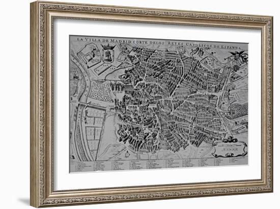 Map of Madrid-null-Framed Giclee Print