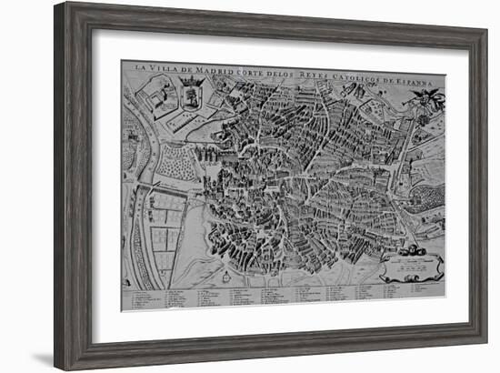 Map of Madrid-null-Framed Giclee Print