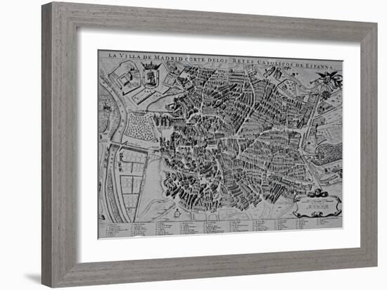 Map of Madrid-null-Framed Giclee Print
