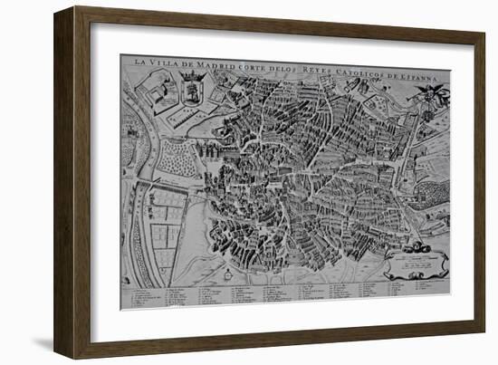 Map of Madrid-null-Framed Giclee Print