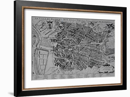 Map of Madrid-null-Framed Giclee Print