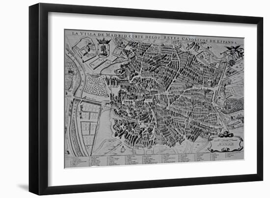 Map of Madrid-null-Framed Giclee Print